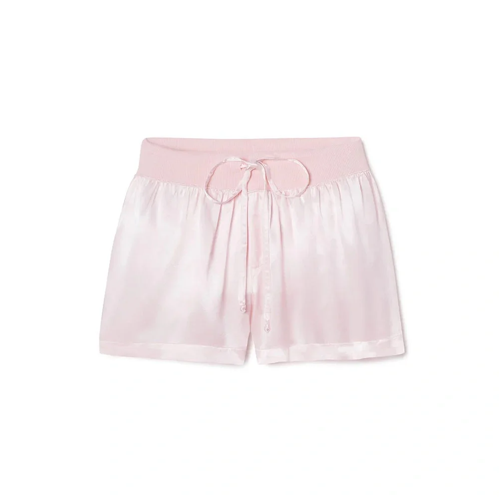 PJ Harlow Mikel Pink Satin Sleep Shorts - Picture 2 of 7